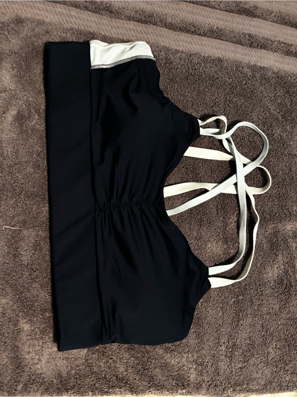Womens size L Handful sports bra Black and White Strappy